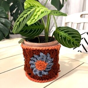 Crochet Granny Square Plant Pot Cover Handmade *Pot and Plant Not Included*